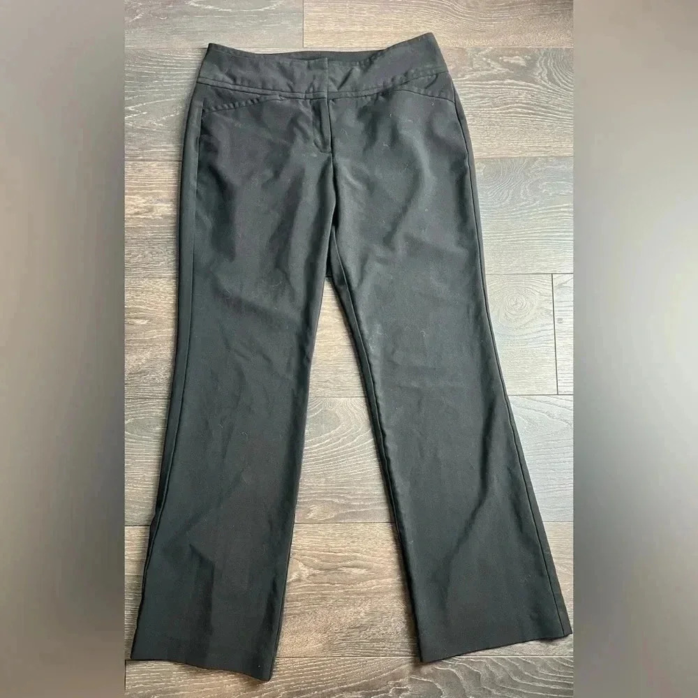 Elle Women Pants Black Stretch Knit Mid Rise Trendy Flare